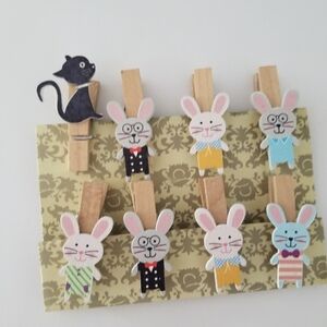 Wooden handmade mini clips